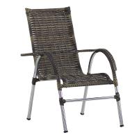 6 Cadeiras Alumínio E Mesa Tampo Varanda Jardim Piscina Cappuccino - 3