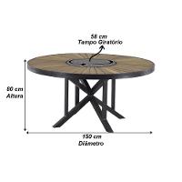 Kit 4 Cadeira Bali Alumínio Em Tricô Náutico E Mesa Trama Marrom - 6