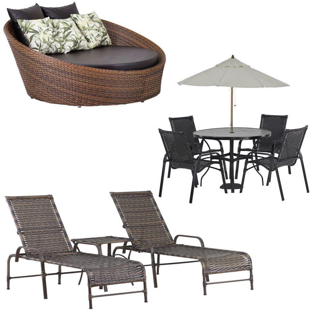 2 Espreguiçadeiras Mesa Roma Chaise Cadeira Emily Ombrelone Preto - 1