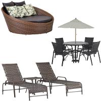 2 Espreguiçadeiras Mesa Roma Chaise Cadeira Emily Ombrelone Preto - 1