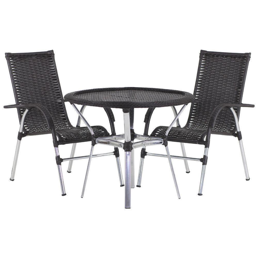 6 Cadeiras Alumínio E Mesa Tampo Varanda Jardim Piscina Tabaco - 3