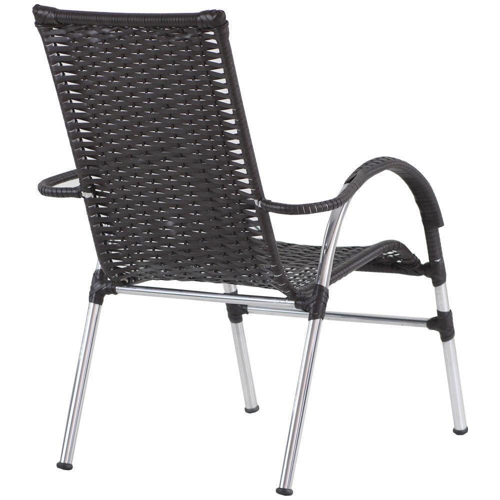 6 Cadeiras Alumínio E Mesa Tampo Varanda Jardim Piscina Tabaco - 5