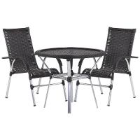 6 Cadeiras Alumínio E Mesa Tampo Varanda Jardim Piscina Tabaco - 3