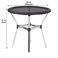 6 Cadeiras Alumínio E Mesa Tampo Varanda Jardim Piscina Tabaco - 10