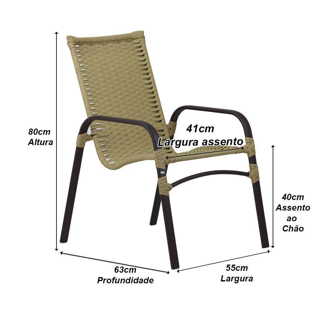 Jogo 4 Cadeiras Emily E Mesa Com Ombrelone Trama Original Avelã - 3