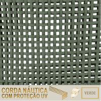 Jogo 4 Cadeiras Corda Nautica E Mesa Tampo Ripado Varanda Verde - 5