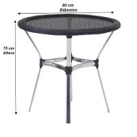 6 Cadeiras Alumínio E Mesa Tampo Varanda Jardim Piscina Preto - 5