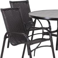 2 Cadeiras E Mesa Tampo Ripado área Jardim Varanda Piscina Tabaco - 3