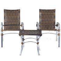 Jogo 02 Cadeiras E Mesa De Alumínio área Externa Piscina Argila - 1