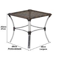 Jogo 02 Cadeiras E Mesa De Alumínio área Externa Piscina Argila - 6