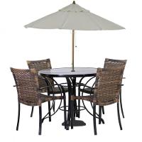 Conjunto De 4 Cadeiras Ascoli E Mesa Com Ombrelone Argila - 1