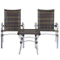 Kit 02 Cadeiras E Mesa área Externa Varanda Edícula Sacada Pedra Ferro - 1