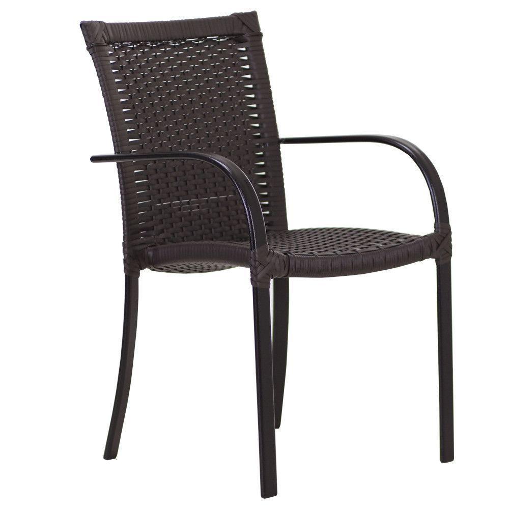 Conjunto De 4 Cadeiras Ascoli E Mesa Com Ombrelone Tabaco - 2