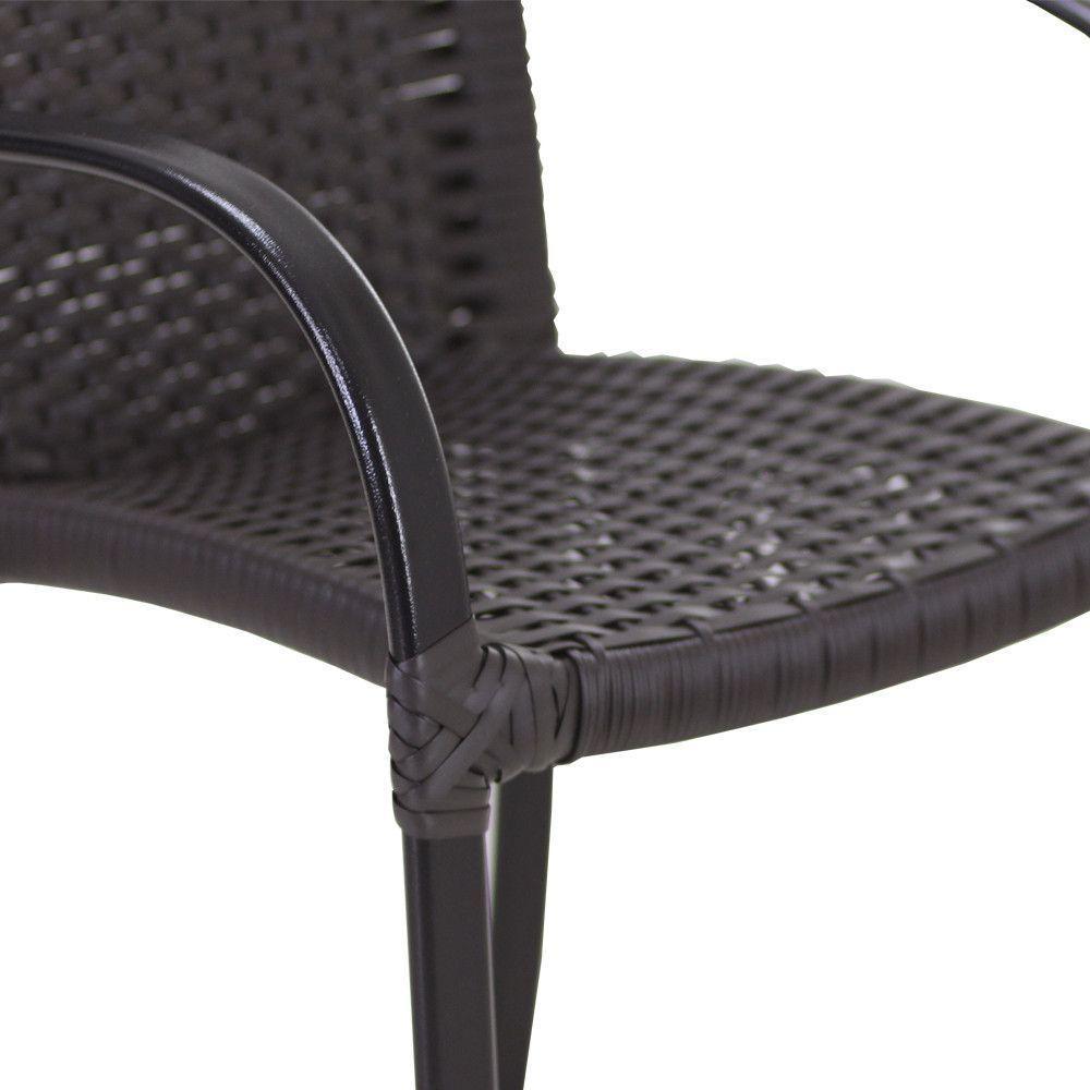 Conjunto De 4 Cadeiras Ascoli E Mesa Com Ombrelone Tabaco - 4