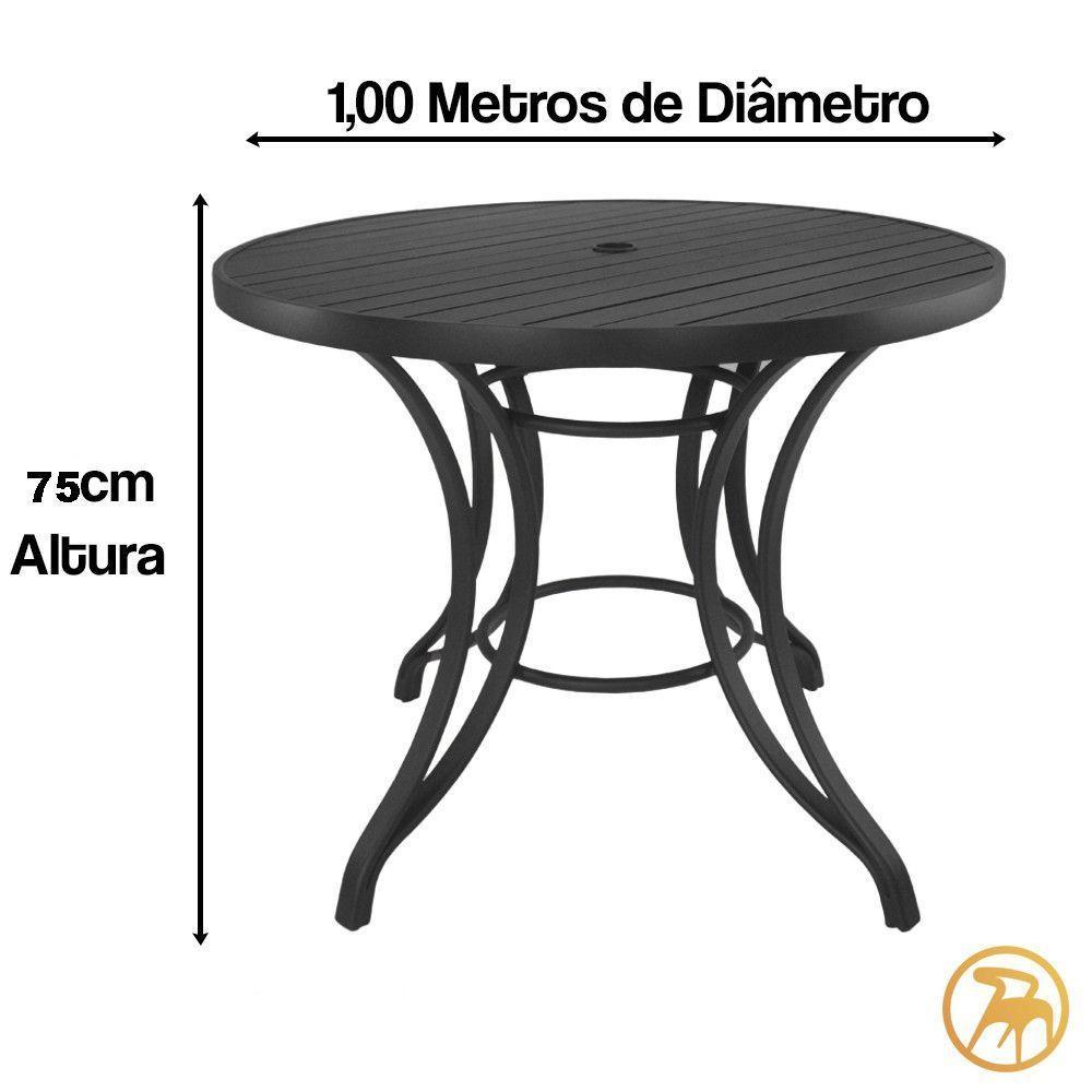 Conjunto De 4 Cadeiras Ascoli E Mesa Com Ombrelone Tabaco - 6