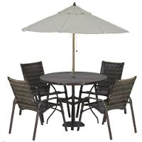 Jogo 4 Cadeiras Emily E Mesa Com Ombrelone Trama Original Pedra Ferro - 1