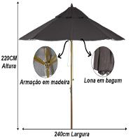 Conjunto De 4 Cadeiras Ascoli E Mesa Com Ombrelone Argila - 8