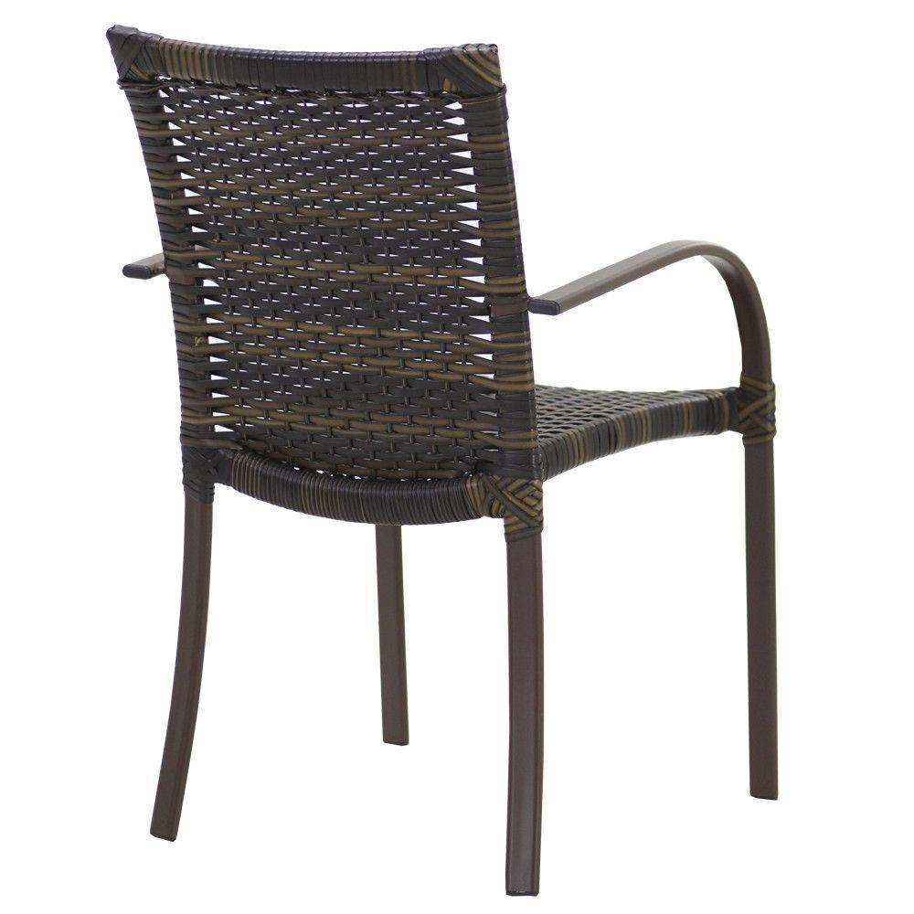 Conjunto De 4 Cadeiras Ascoli E Mesa Com Ombrelone Pedra Ferro - 3