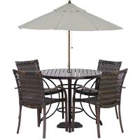 Conjunto De 4 Cadeiras Ascoli E Mesa Com Ombrelone Pedra Ferro - 1