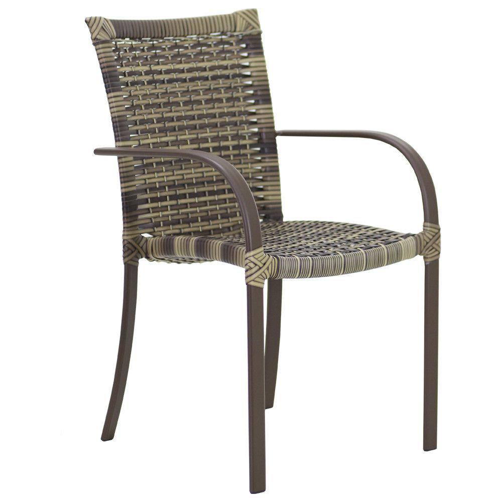 Conjunto De 4 Cadeiras Ascoli E Mesa Com Ombrelone Cappuccino - 2