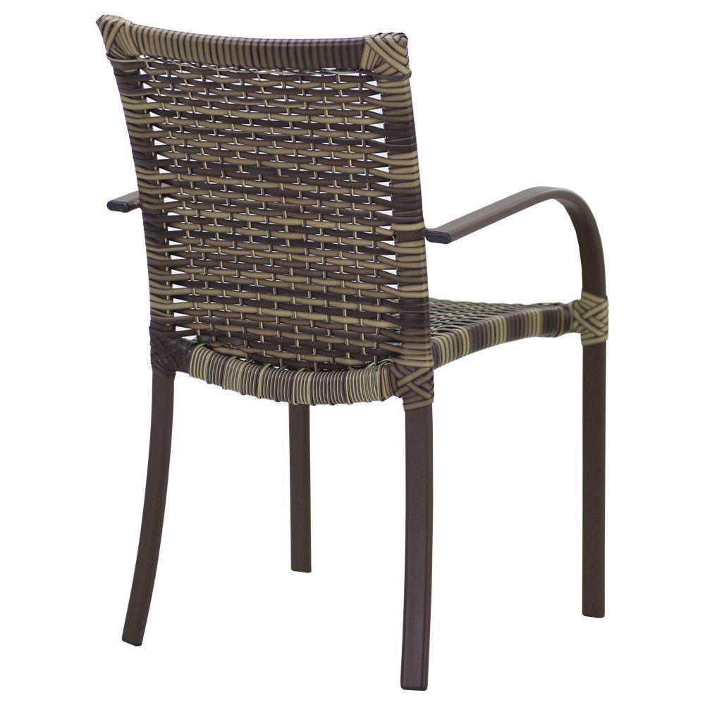 Conjunto De 4 Cadeiras Ascoli E Mesa Com Ombrelone Cappuccino - 3