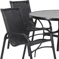 Jogo 4 Cadeiras Emily E Mesa Com Ombrelone Trama Original Preto - 3