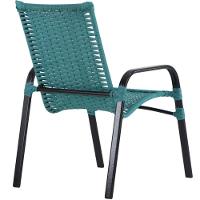 Jogo 4 Cadeiras Emily E Mesa Com Ombrelone Trama Original Azul Turquia - 2