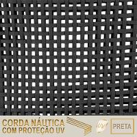 Jogo 4 Cadeiras Corda Nautica E Mesa Tampo Ripado Varanda Preto - 5