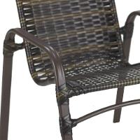 2 Cadeiras E Mesa Tampo Ripado área Jardim Varanda Piscina Pedra Ferro - 3