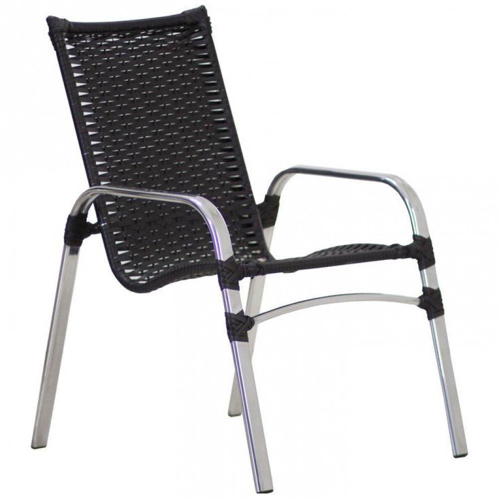 Jogo 02 Cadeiras E Mesa De Alumínio área Externa Piscina Preto - 2