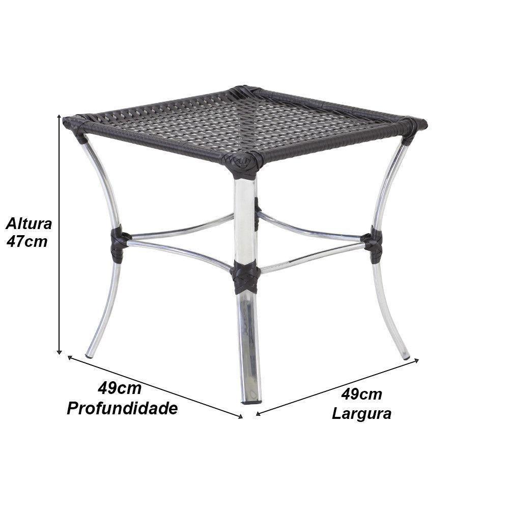 Jogo 02 Cadeiras E Mesa De Alumínio área Externa Piscina Preto - 7