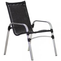 Jogo 02 Cadeiras E Mesa De Alumínio área Externa Piscina Preto - 2