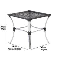 Jogo 02 Cadeiras E Mesa De Alumínio área Externa Piscina Preto - 7