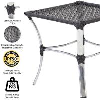 Jogo 02 Cadeiras E Mesa De Alumínio área Externa Piscina Preto - 8