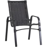 2 Cadeiras E Mesa Tampo Ripado área Jardim Varanda Piscina Preto - 2