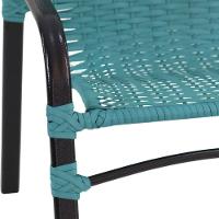 2 Cadeiras E Mesa Tampo Ripado área Jardim Varanda Piscina Azul Turquia - 3