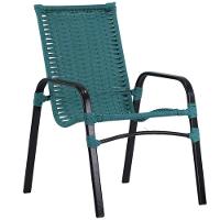 2 Cadeiras E Mesa Tampo Ripado área Jardim Varanda Piscina Azul Turquia - 5