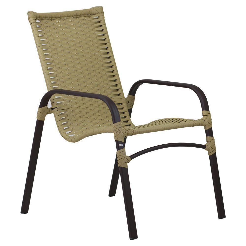 2 Cadeiras E Mesa Tampo Ripado área Jardim Varanda Piscina Avelã - 2