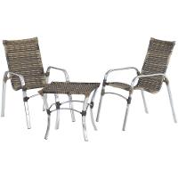 Kit 02 Cadeiras E Mesa área Externa Varanda Edícula Sacada Cappuccino - 9
