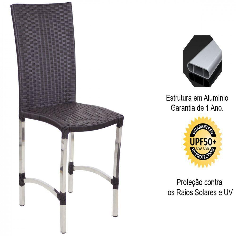 8 Cadeiras Cannes E Mesa Retangular Com Tampo Trama Original Tabaco - 6