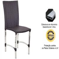 8 Cadeiras Cannes E Mesa Retangular Com Tampo Trama Original Tabaco - 6