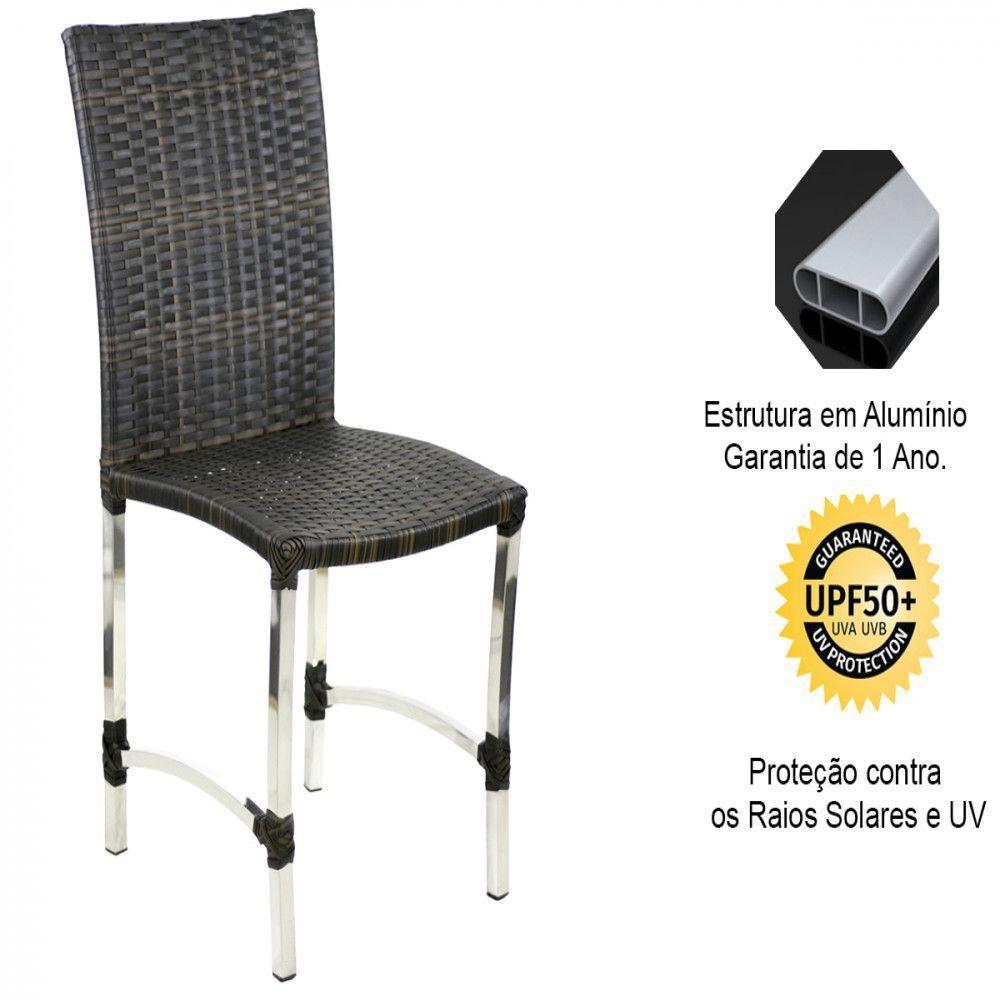 8 Cadeiras Cannes E Mesa Retangular Com Tampo Trama Original Pedra Ferro - 5