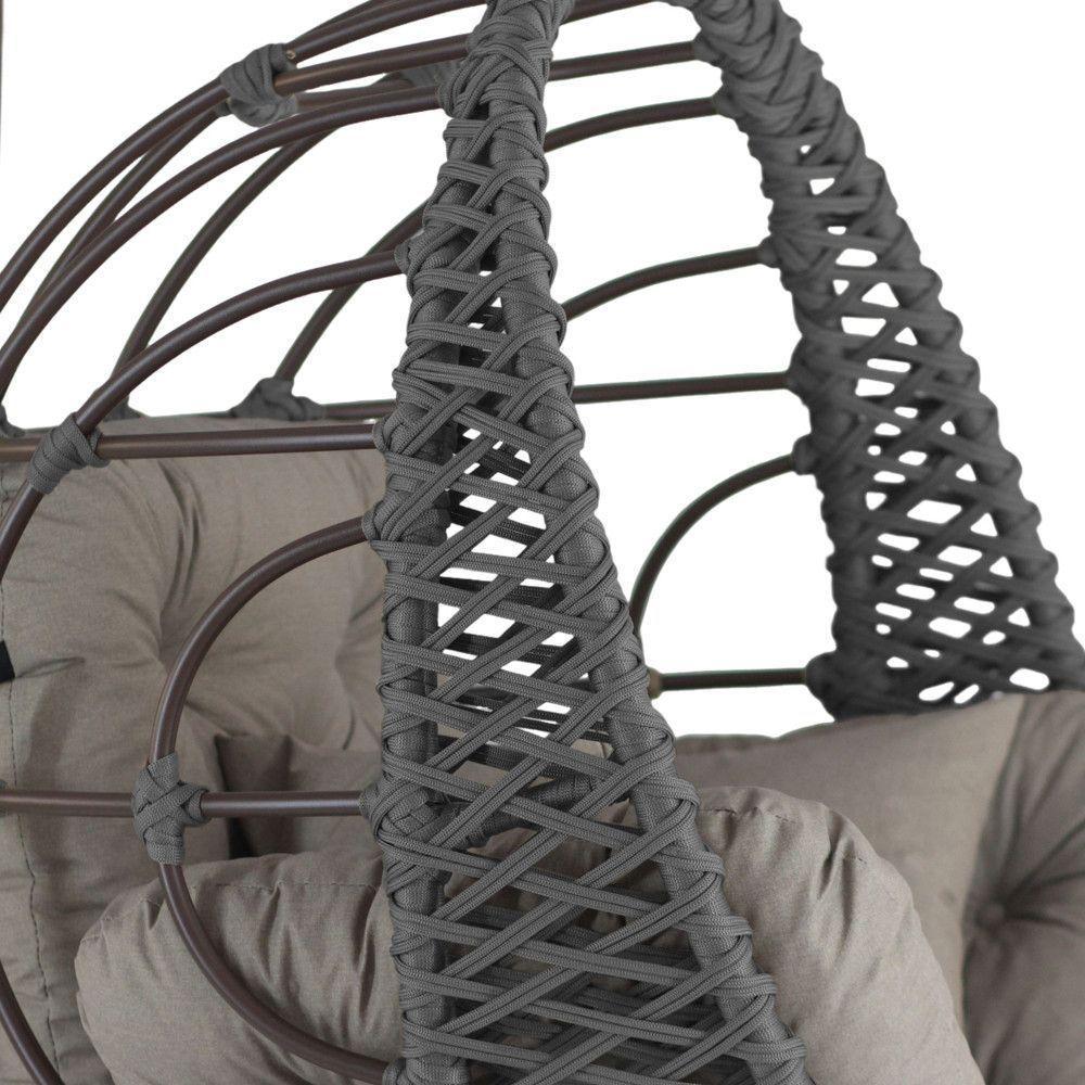 Balanço Corda Náutica Suspenso Alumínio Varanda Jardim Sala Prata - 2