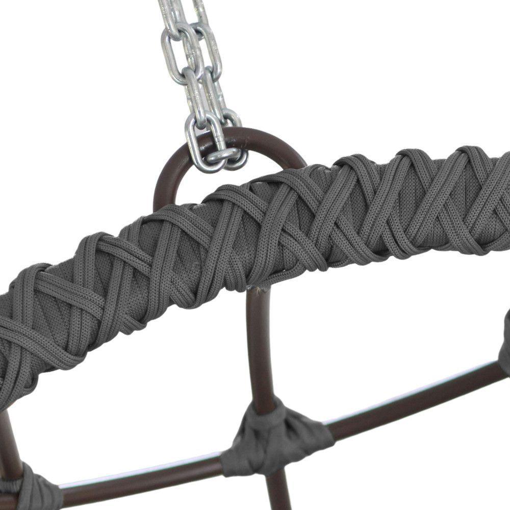 Balanço Corda Náutica Suspenso Alumínio Varanda Jardim Sala Prata - 3