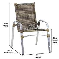 Jogo Mesa E 5 Cadeiras Adaptada Alumínio Piscina área Jardim Cappuccino