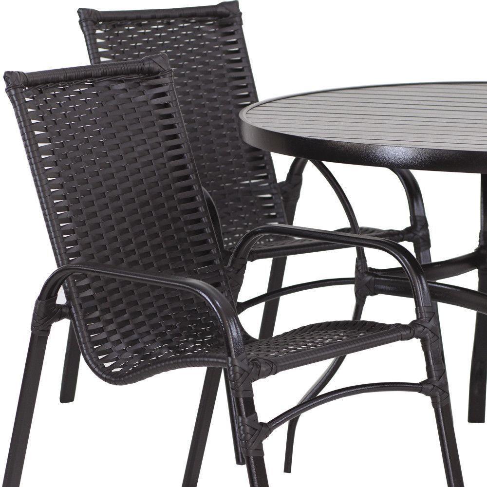 Jogo 4 Cadeiras Emily E Mesa Com Ombrelone Trama Original Tabaco - 7