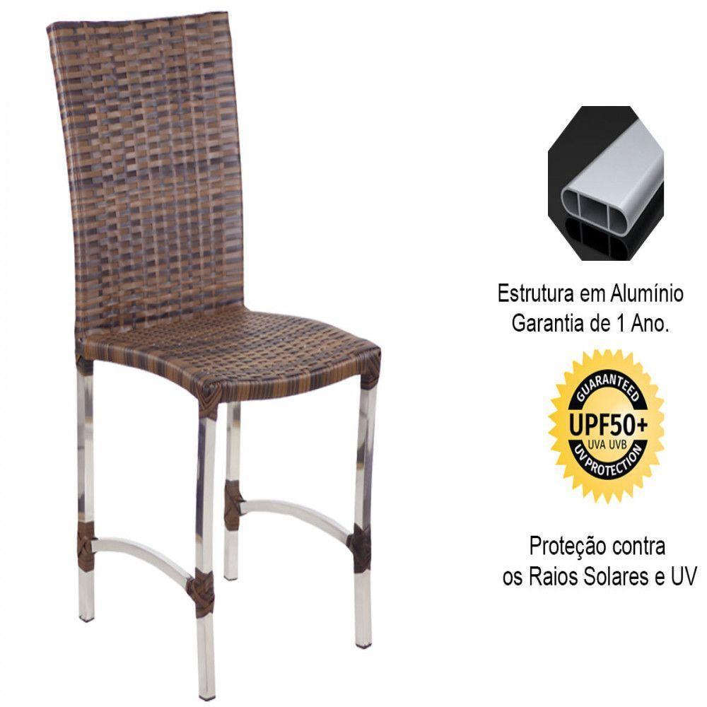 8 Cadeiras Cannes E Mesa Retangular Com Tampo Trama Original Argila - 5