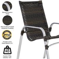 Jogo Mesa E 5 Cadeiras Adaptada Alumínio Piscina área Jardim Pedra Ferro - 5