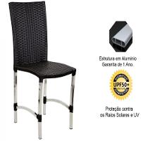 8 Cadeiras Cannes E Mesa Retangular Com Tampo Trama Original Preto - 5