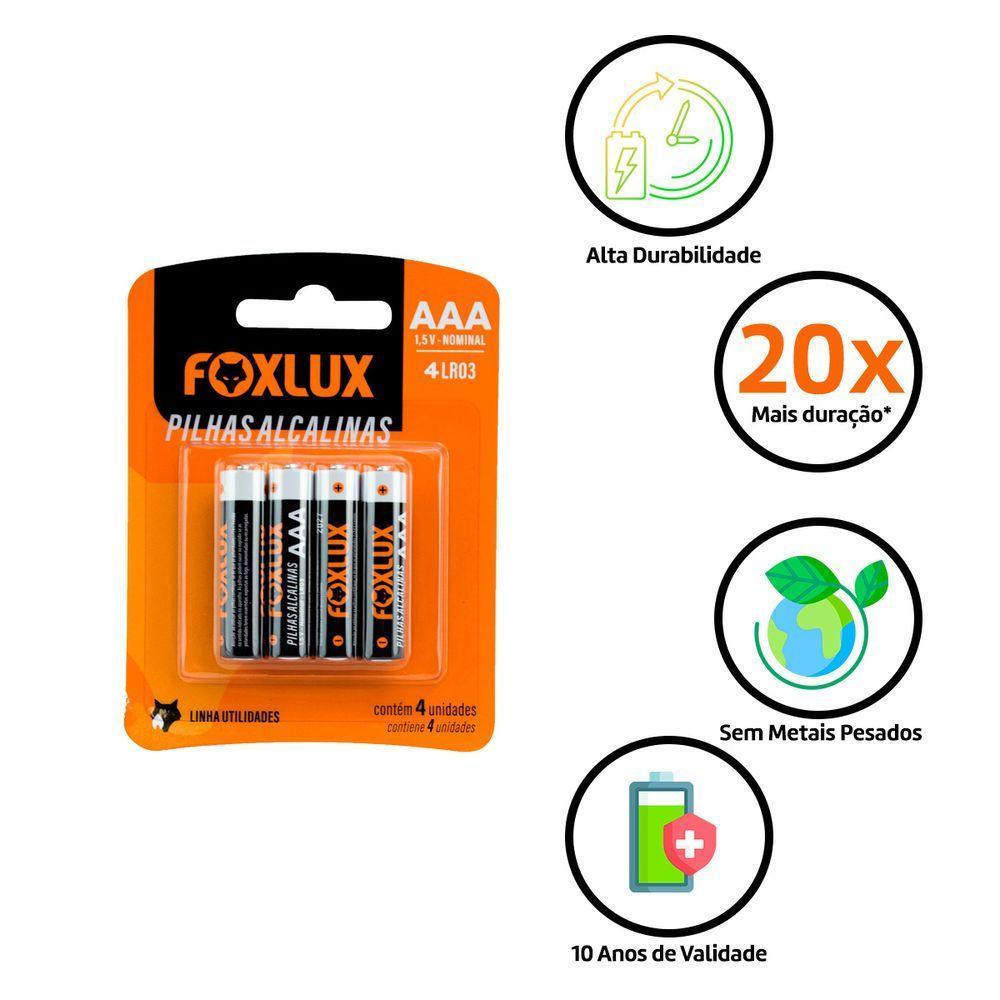 Pilha Alcalina Palito Aaa Foxlux Com 8 Unidades - 2